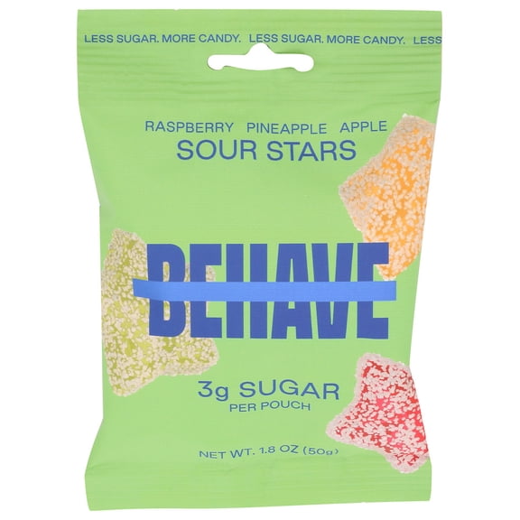 (Pack Of 12) BEHAVE FOODS INC Sour Stars Pineapple Raspberry Apple 1.8 Oz