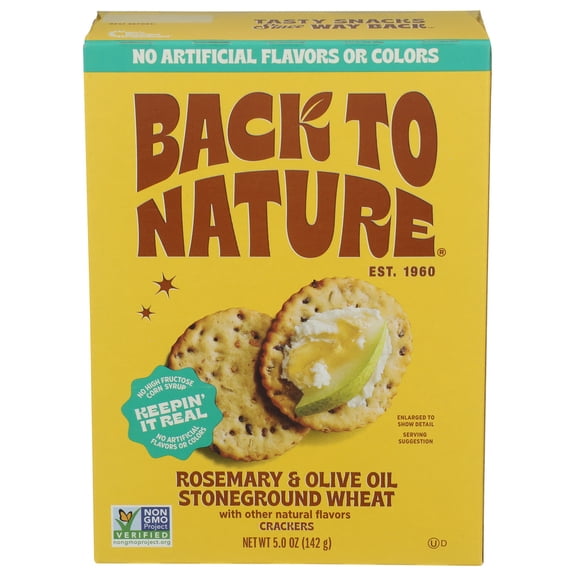 (Pack Of 12) Back To Nature Crackers Rosemary & Olive Oil Stoneground Wheat 5 Oz