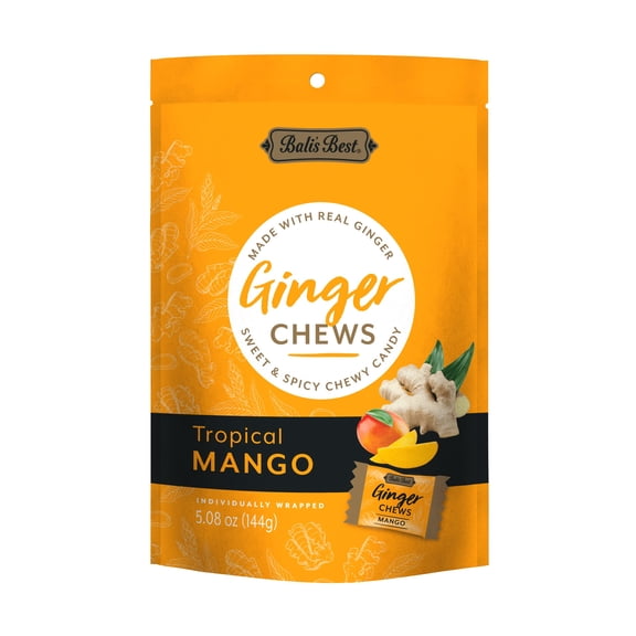 (Pack Of 12) Balis Best Chews Ginger Tropical Mango 5.08 Oz
