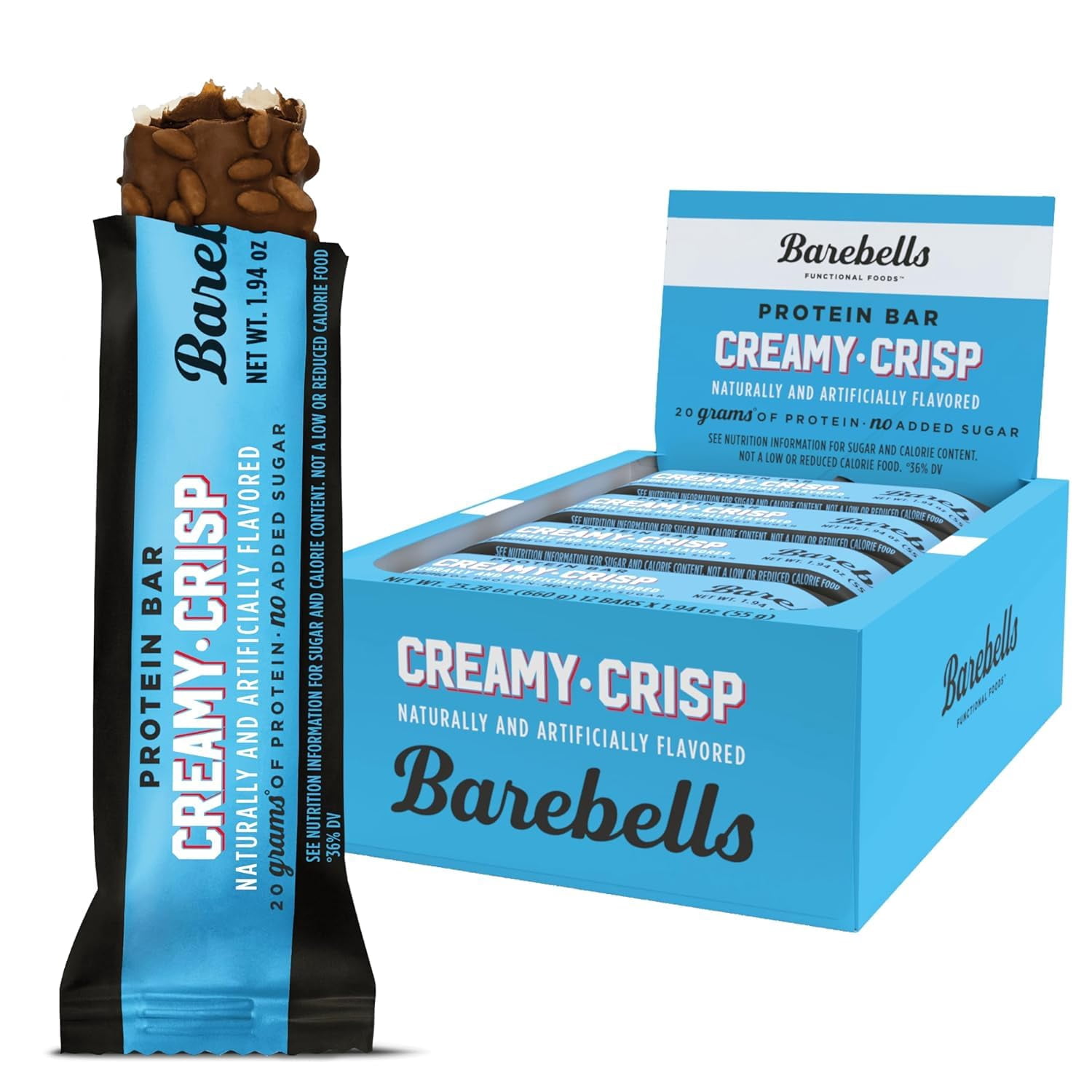 (Pack Of 12) Barebells Protein Bar Creamy Crisp 55 grams