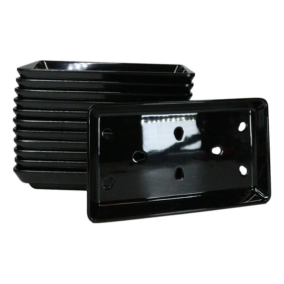 Pack Of 12 Black Neta Zara Sushi Case Sashimi Plates With Drip Holes 8.5" By 5"