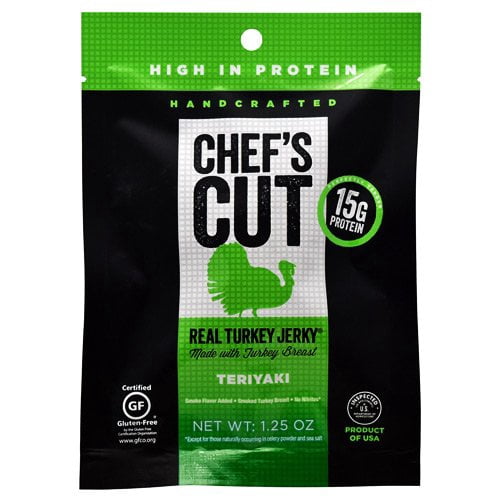 (Pack Of 12) Chefs Cut Jerky Smoked Turkey Teriyaki 1.25 Oz