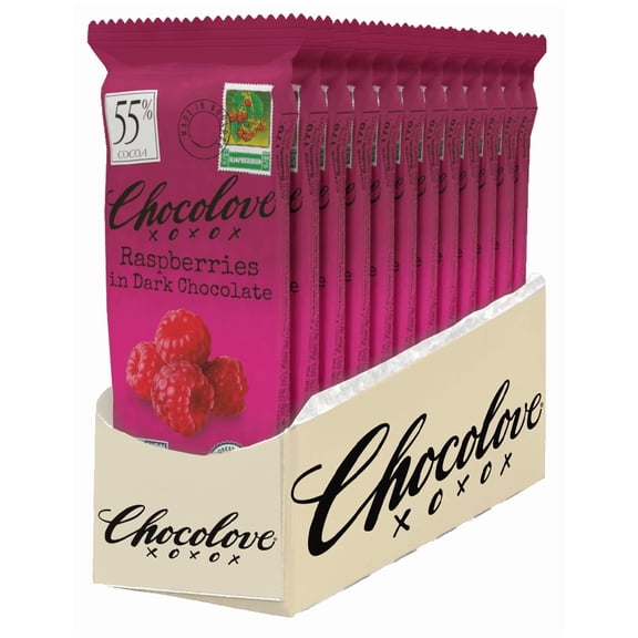 (Pack Of 12) Chocolove Chocolate Bar Mini Dark Raspberry 1.3 Oz