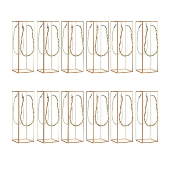 Pack Of 12 Clear Rectangle Gift Boxes With Golden Border For Elegant Bridal And Party Favor Packaging