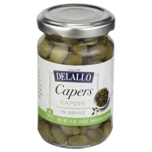 (Pack Of 12) Delallo Capers Capote In Brine 4 Oz