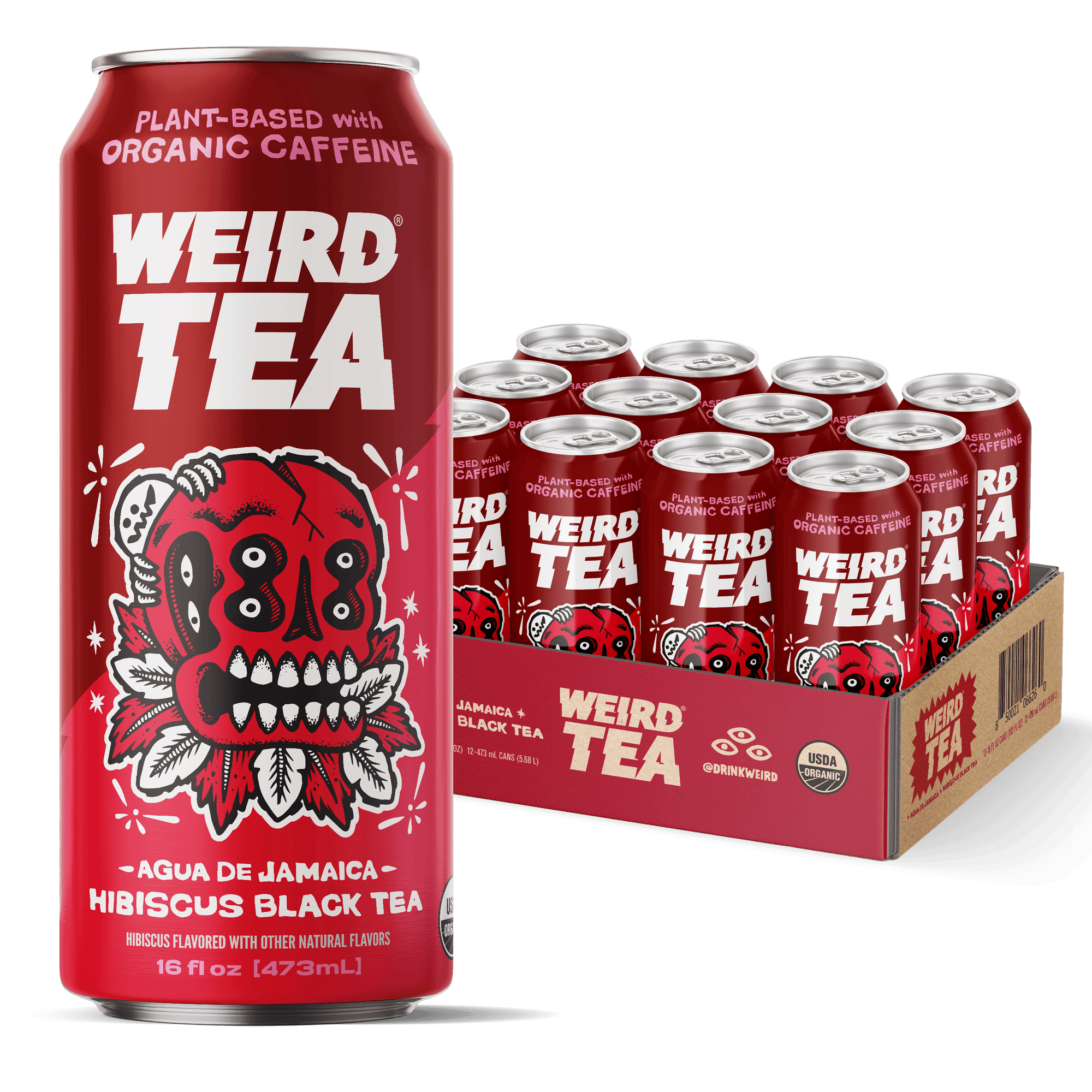 (Pack Of 12) Drink Weird Tea Hibiscus Black Agua De Jamaica 16 Fo