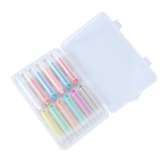 Pack Of 12 Dust Frees Colorful Chalk Sticks Smooth Writing Dustless Chalk Safe and Washable For Blackboard Drawing