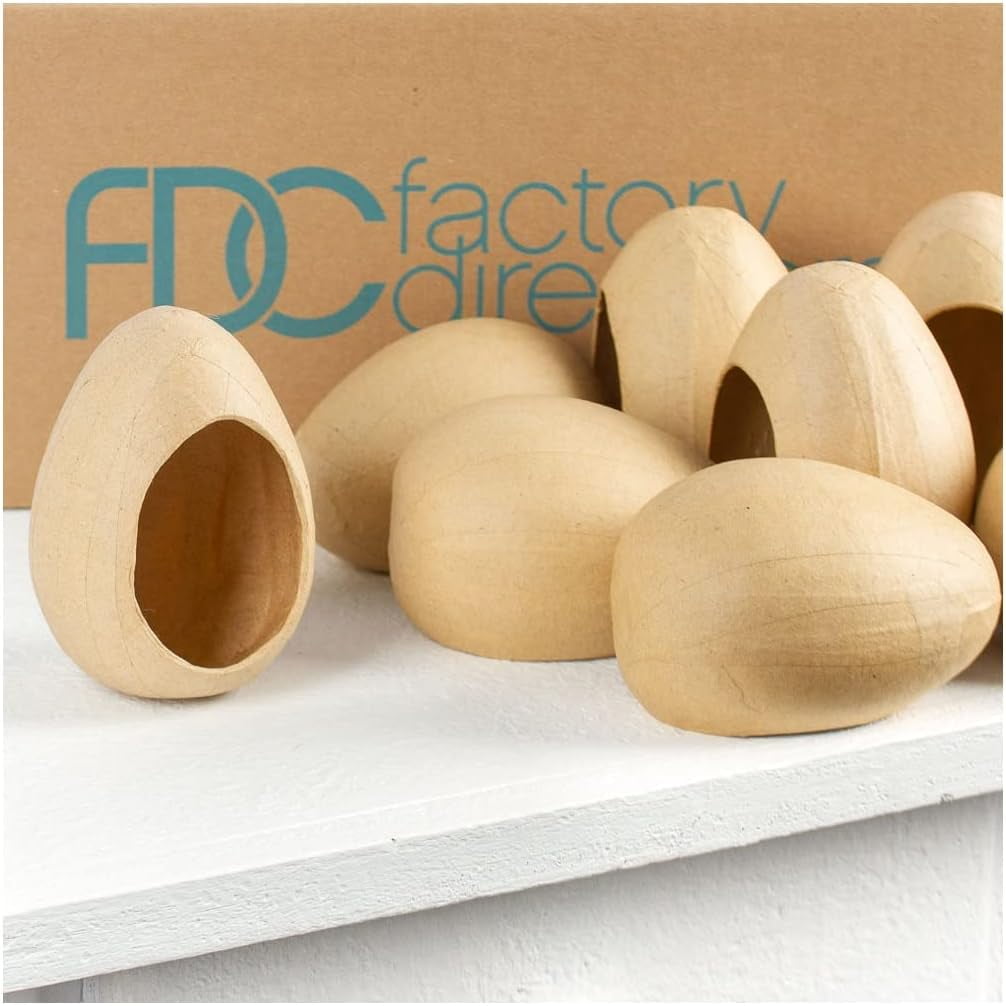 Pack Of 12 Fillable Paper Mache Eggs By Unfinished Ready To Decorate