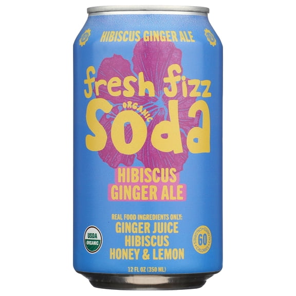 (Pack Of 12) Fresh Fizz Soda Organic Hibiscus Ginger Ale 12 Fo