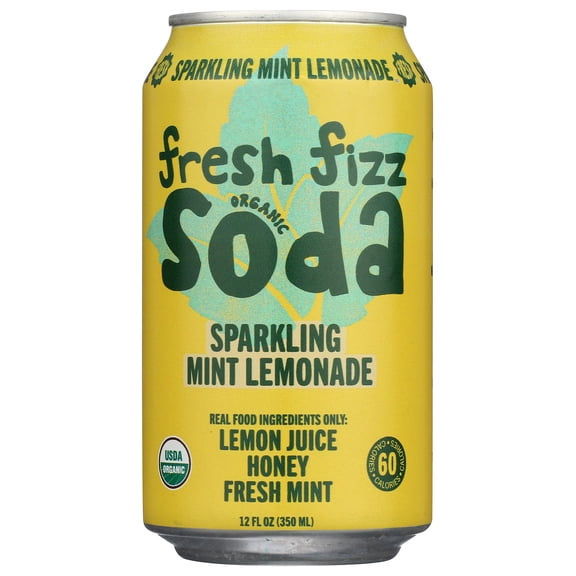 (Pack Of 12) Fresh Fizz Soda Organic Sparkling Mint Lemonade 12 Fo