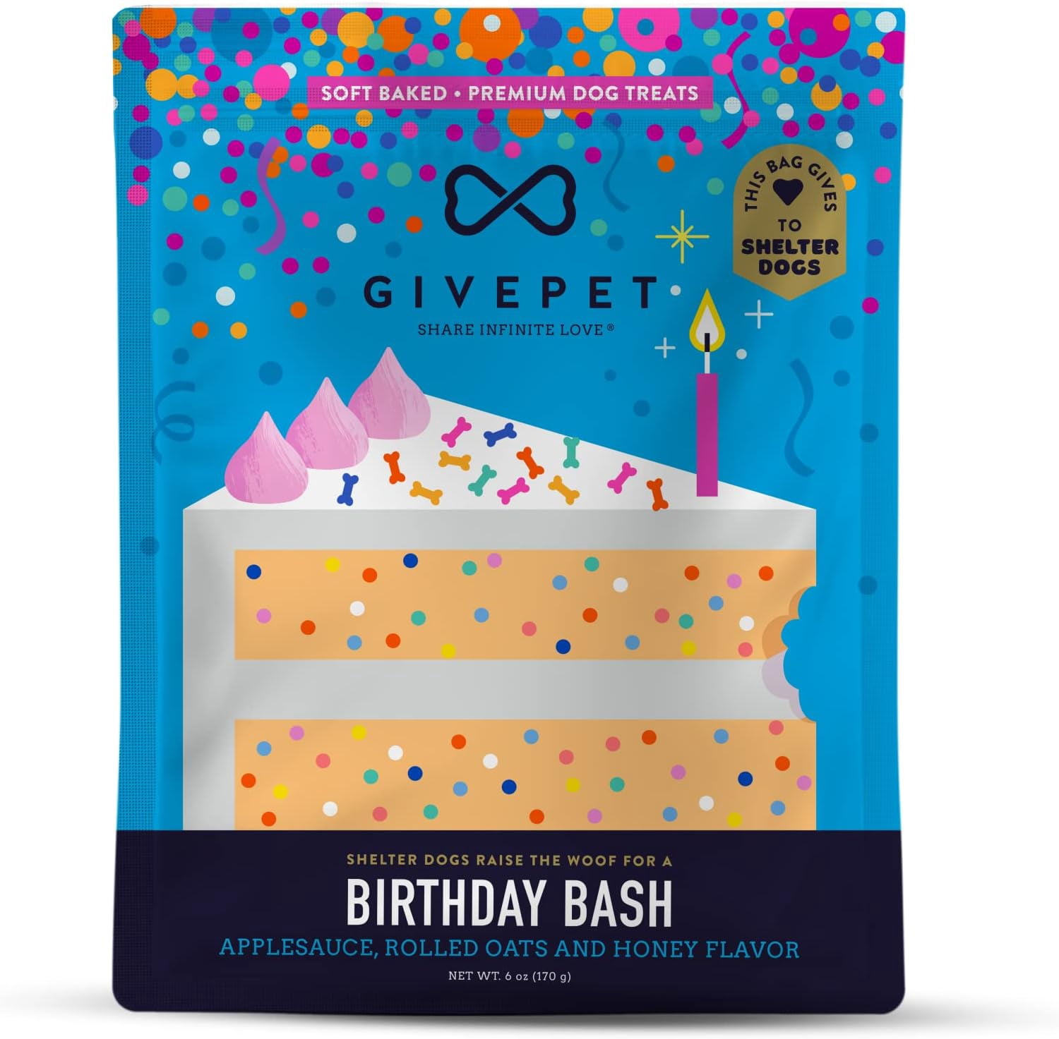 (Pack Of 12) Givepet Treat Dog Birthday Bash Soft 6 Oz