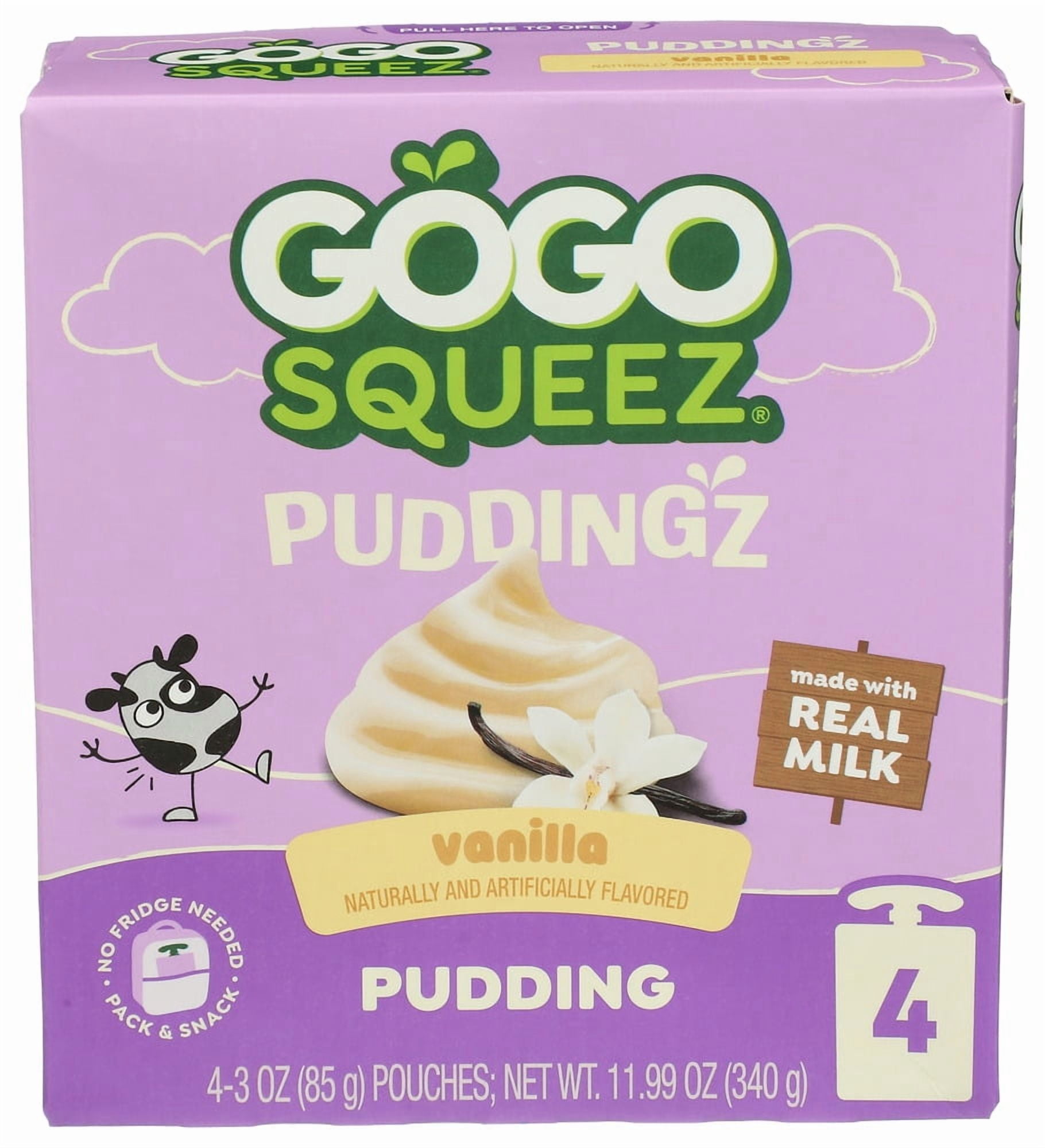 (Pack Of 12) Gogo Squeez Pudding Vanilla 12 Oz