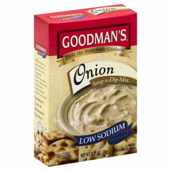 (Pack Of 12) Goodmans Soup Mix Low Sodium & Dip Onion 2 Pack 2.75 Oz