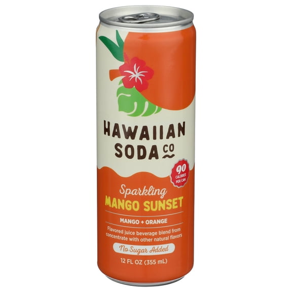(Pack Of 12) Hawaiian Soda Co Juice Sparkling Mango Sunset 12 Fo