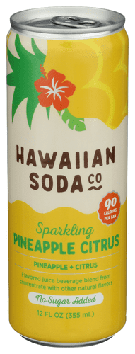 (Pack Of 12) Hawaiian Soda Co Juice Sparkling Pineapple Citrus 12 Fo