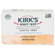 Pack Of 12 Kirks Castile Soap Bar Citrus Twist 100% Premium Coconut Oil 4 Oz
