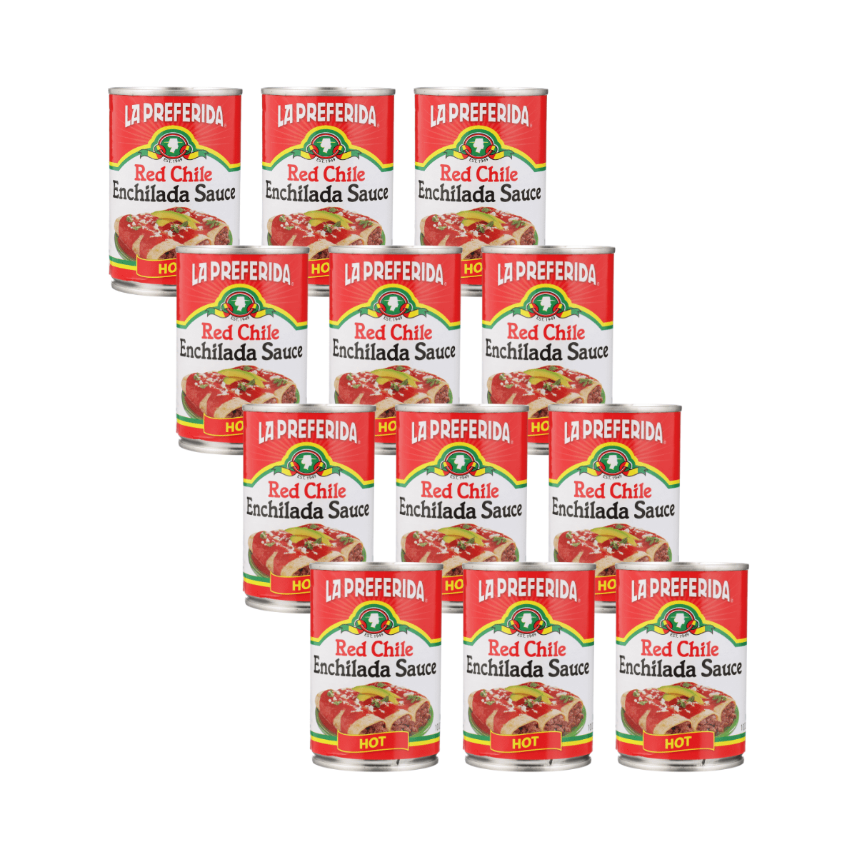 (Pack Of 12) La Preferida Sauce Enchilada Hot 10 Oz