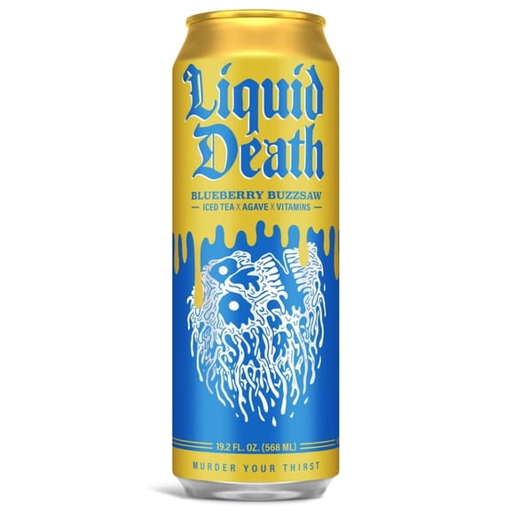 (Pack Of 12) Liquid Death Tea Ready To Drink Blueberry Buzzsaw 19.2 Fo