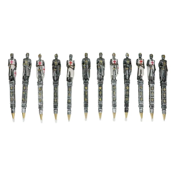 Pack Of 12 Medieval Crusader Knights Of The Cross Writing Pens Office Stationery