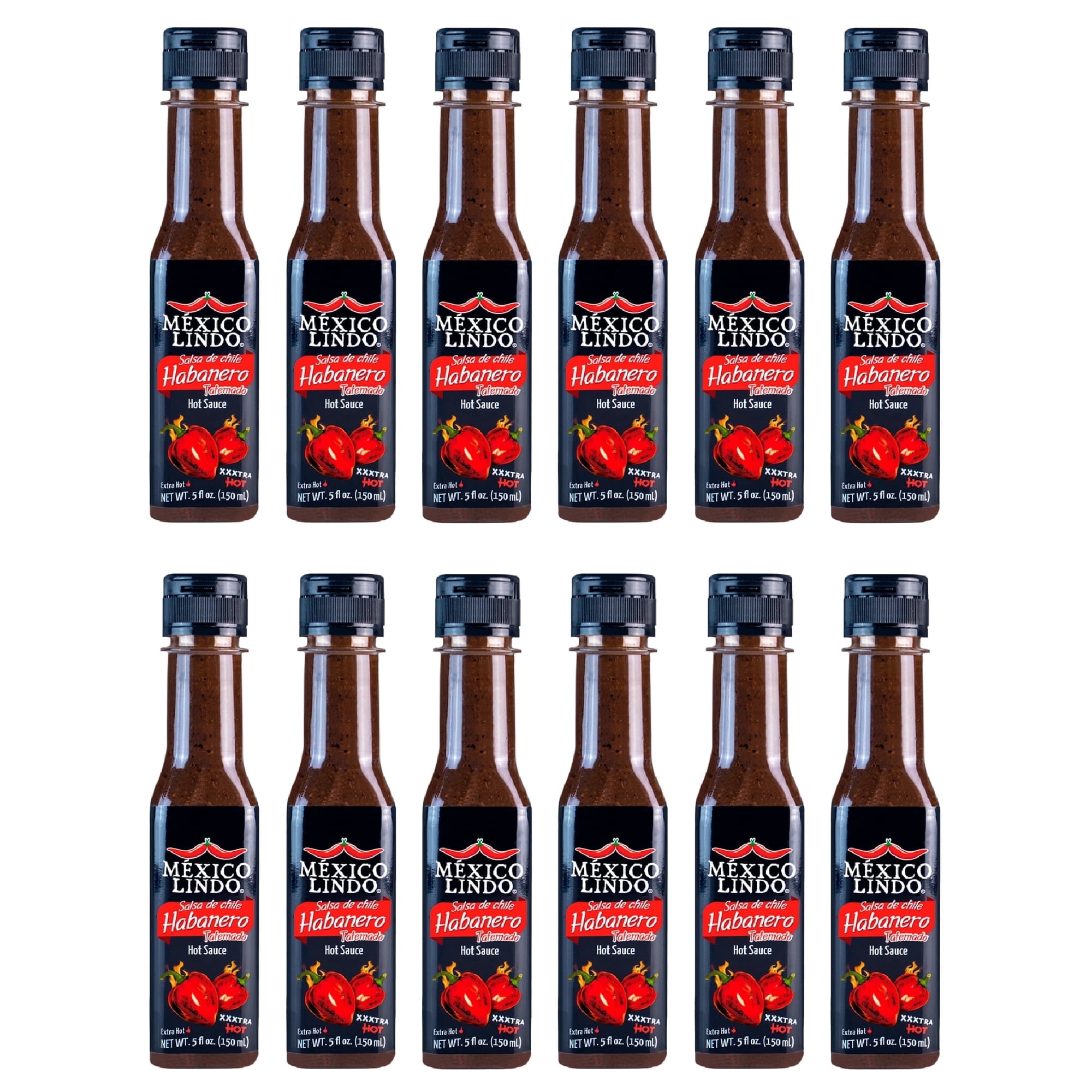 (Pack Of 12) Mexico Lindo Hot Sauce Extra Extra Extra Hot 5 Oz