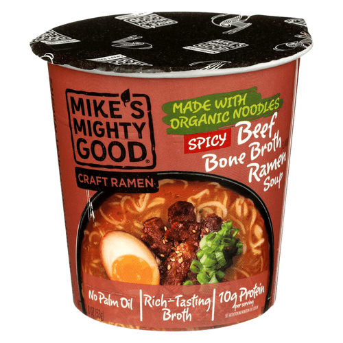 (Pack Of 12) Mikes Mighty Good Soup Cup Beef Spicy Organic 1.8 Oz