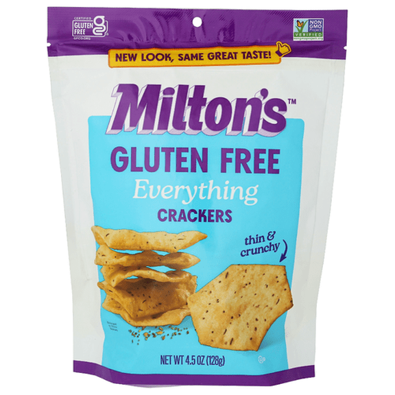 (Pack Of 12) Milton's Gluten Free Everything Crackers 4.5 Oz