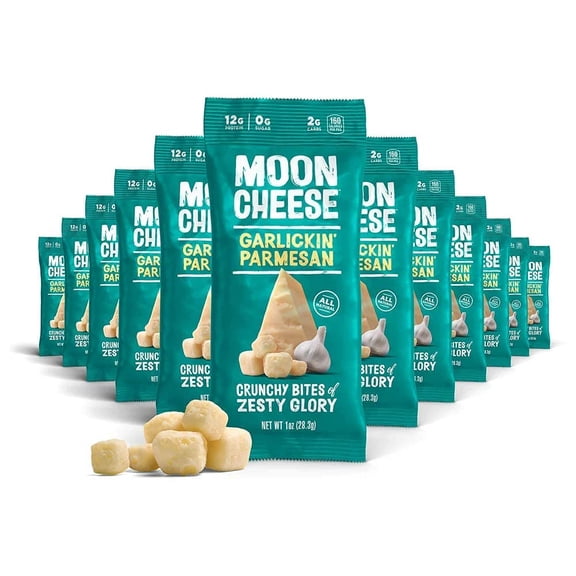 (Pack Of 12) Moon Cheese Cheese Snack Garlic Parmesan 1 Oz