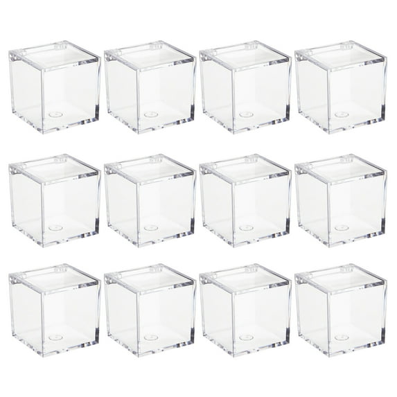 Pack Of 12 Multipurpose Plastic Boxes for Wedding Candy Creative Packaging Box with Lid Dustproof Cookie Container
