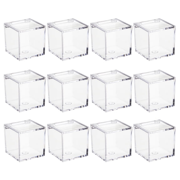 Pack Of 12 Multipurpose Plastic Boxes for Wedding Candy Creative Packaging Box with Lid Dustproof Cookie Container
