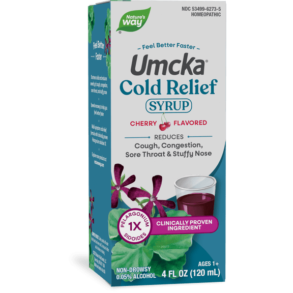 (Pack Of 12) Natures Way Umcka Cherry Flavored Cold Relief Syrup 4 Oz