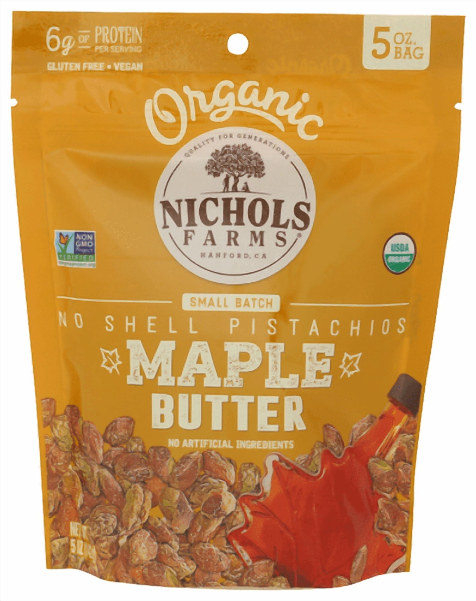(Pack Of 12) Nichols Pistachio EB Pistachios Maple Butter Unsalted 5 Oz