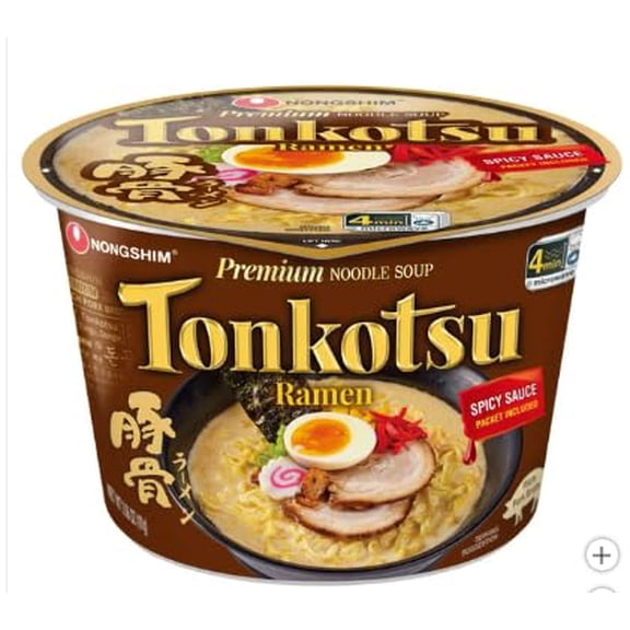 (Pack Of 12) Nong Shim Soup Bowl Noodle Tonkotsu 3.56 Oz