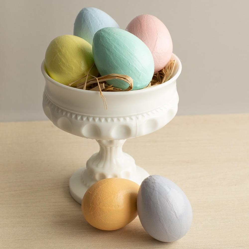 Pack Of 12 Paper Mache Pastel Eggs By Prepainted Papier Mache Easter