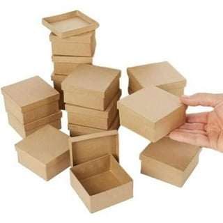 Factory Direct Craft Pack of 8 Paper Mache Rectangle Boxes Premade Kraft  Cardboard Rectangle Papier Mache Gift Jewlery, Favor Boxes with Lids for  DIY