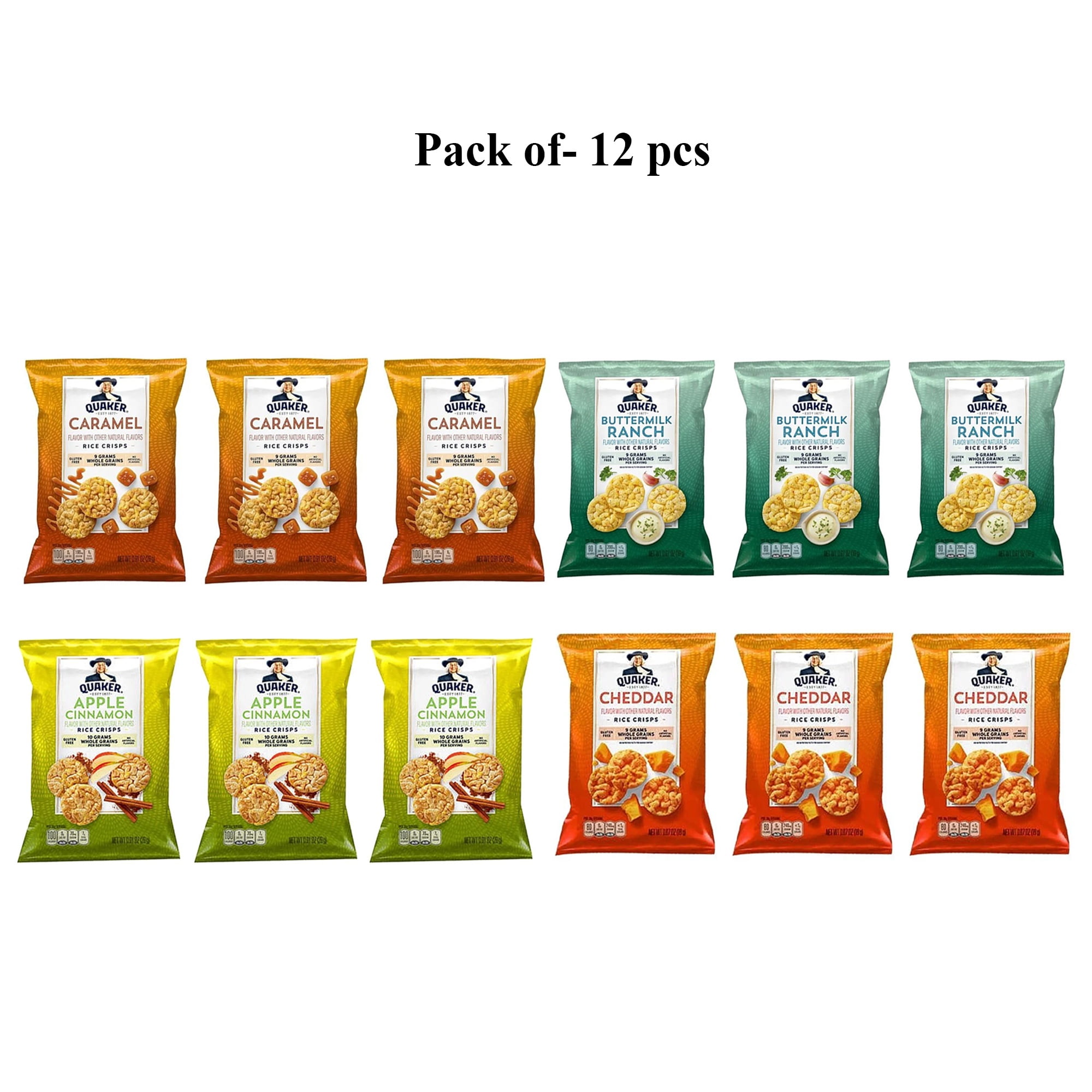 CROWN CRAZE Pack of 12 Quaker Rice Crisps, Assorted Flavors - Walmart.com