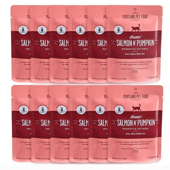 (Pack Of 12) Portland Pet Food Company Meal Cat Salmon N Pumpkin 2.6 Oz