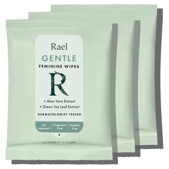 (Pack Of 12) Rael Wipes Feminine Natural Cleansing 10 Each