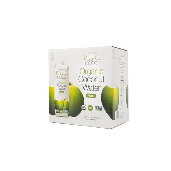 (Pack Of 12) Real Coco Water Pure Organic 33.8 Fl Oz