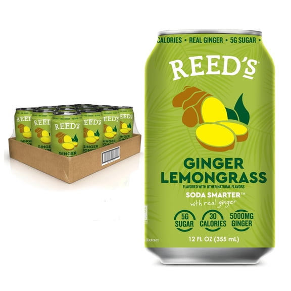 (Pack Of 12) Reeds Soda Functional Ginger Lemongrass 12 Fo