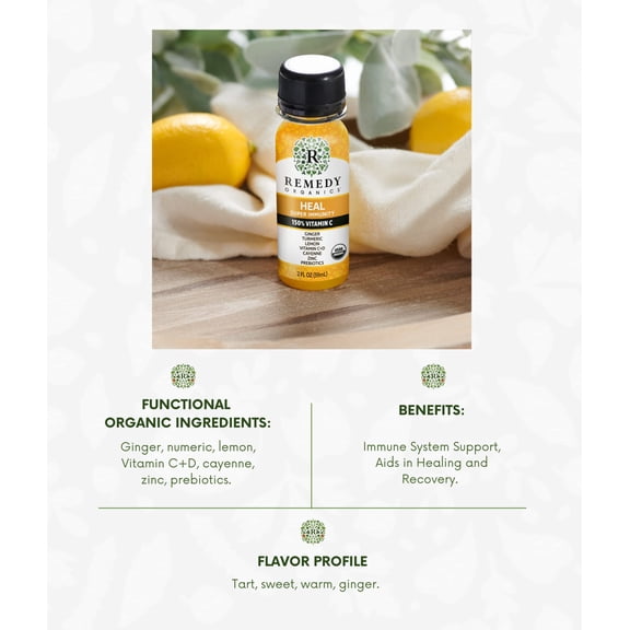 (Pack Of 12) Remedy Organics Shot Heal Immunity 2 Fl Oz