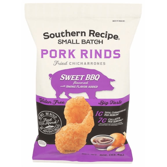 (Pack Of 12) Southern Recipe Small Batch Pork Rinds Sweet BBQ 4 Oz
