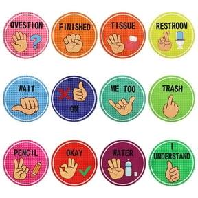 Classroom Visual Cue Posters Set Of 12 Paper Educational Signs For Nonverbal Communication And Special Needs Students