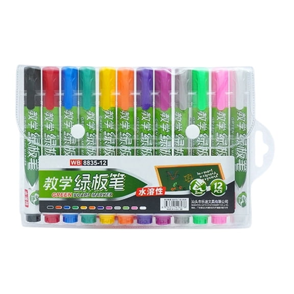 Pack Of 12 Water Soluble Wet Erase Chalk Markers For Classroom Teaching Smooth Writing Frees Chalk Pens Washable