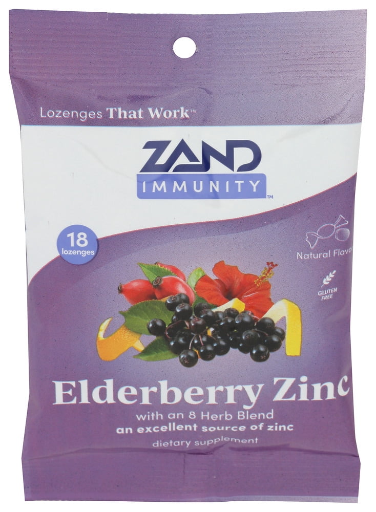 (Pack Of 12) Zand Lozenges Elderberry Zinc 18 Pieces