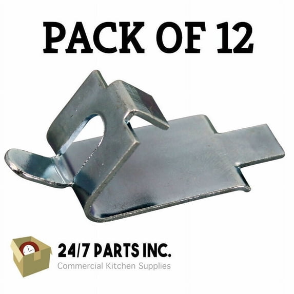 Pack Of 12 Zinc Plated Commercial Refrigerator or Freezer Shelf Support Clip