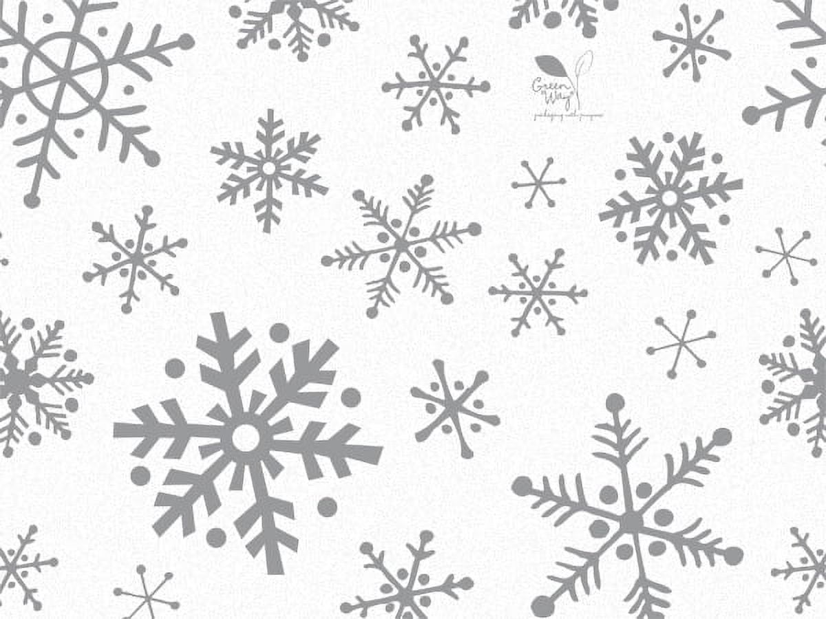 Pack Of 120, Christmas Snowflakes Christmas Printed Tissue Paper 20" X 30" Sheets Half Ream 100% Recycled Made In USA