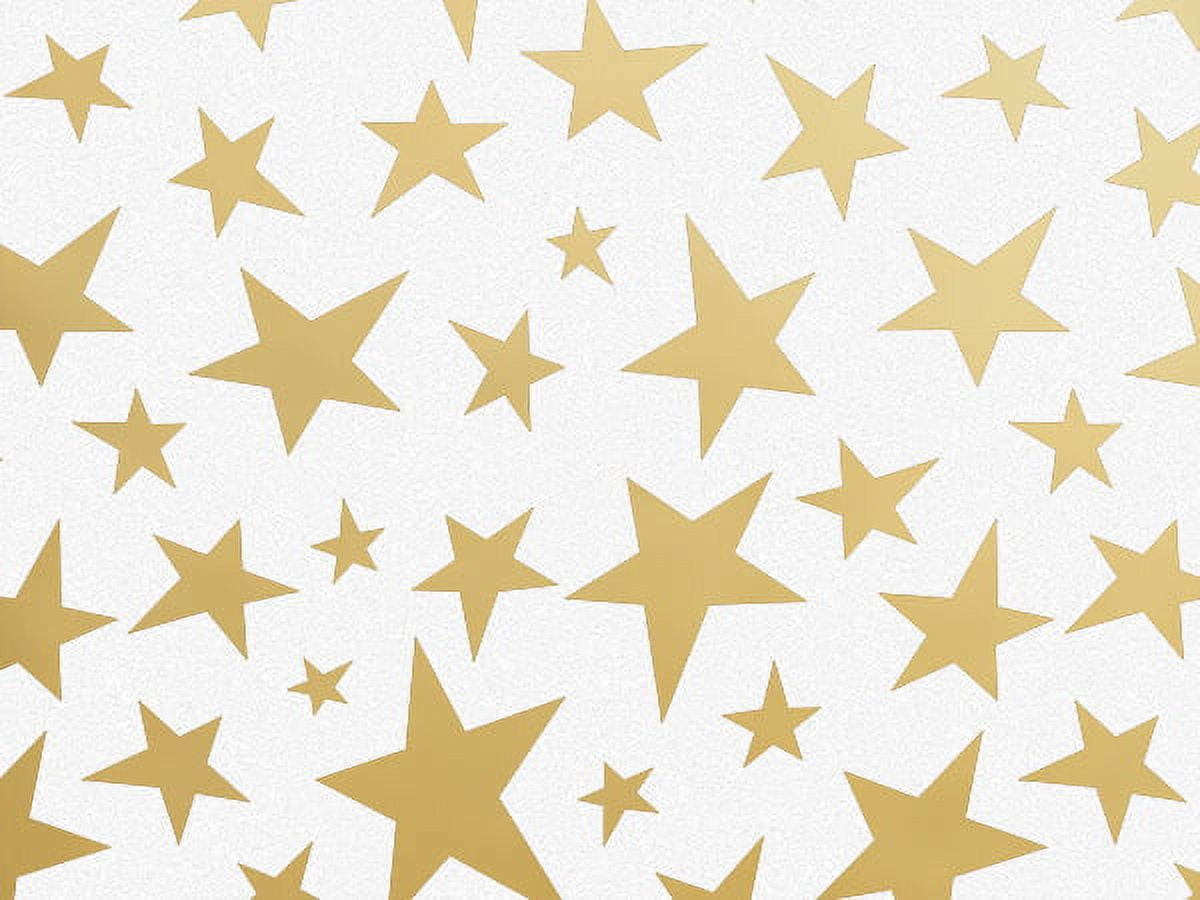 Pack Of 120, Golden Star Recycled Christmas Printed Tissue Paper 20" X 30" Sheets Half Ream Made In USA