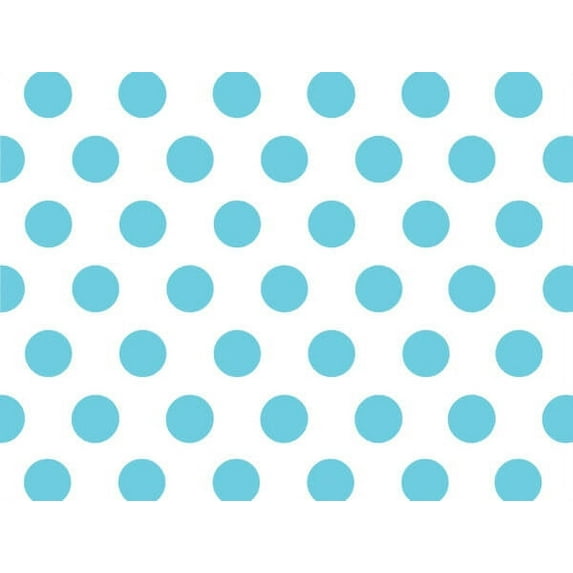 Pack Of 120, Turquoise Polka Dot Tissue Paper 20" X 30" Half Ream For Packaging, Made in USA, 100% Recycled