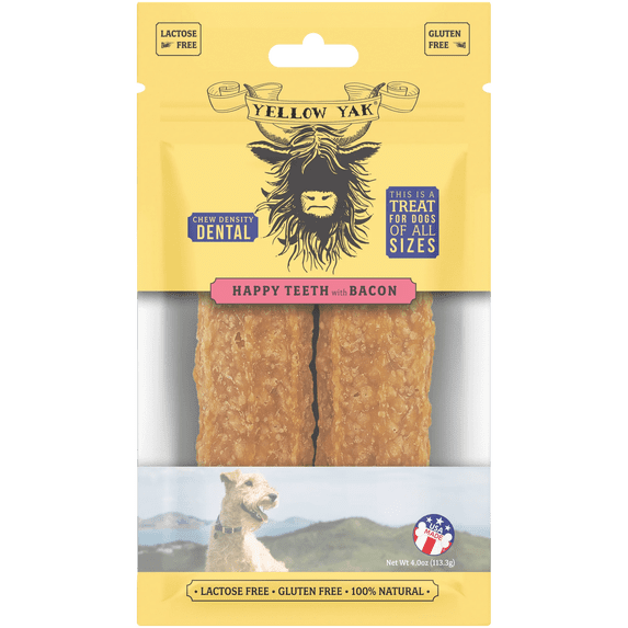 (Pack Of 15) Yellow Yak Dog Treat Yak Dental Bacon 4 Oz