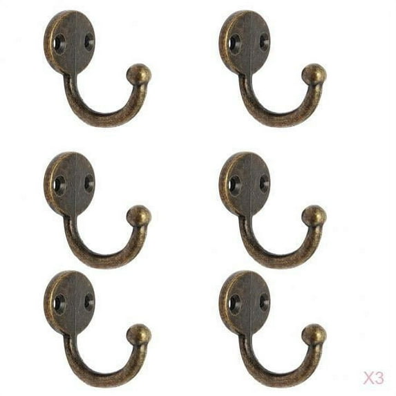 Pack Of 18 Chic Clothes Coat Towel Hangers Hooks Door Wall Mounted, With Screws